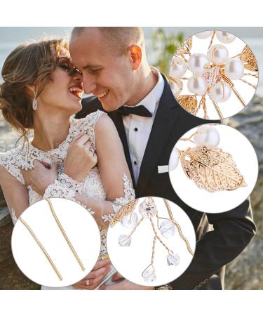 3-Piece Gold Pearl Bride Hair Jewelry Set | Wedding Hair Pins & Tiara Accessories - Buy Online on GoSupps.com