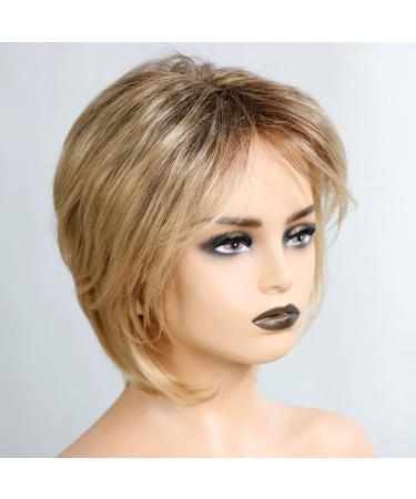 YXSHZ Fluffy Short Blonde Bob Wig for Women - Natural Look Synthetic Hair 13 Inch 150g - Buy Online on GoSupps.com