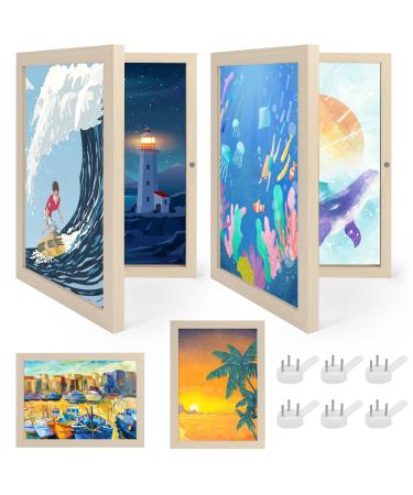 Shtalhst 2 pieces picture frame for children's drawings A4 Fill BA Art photo frame for children children art picture frames front opening picture frames for works of art (wood color) wood color 2 pieces - Buy Online on GoSupps.com