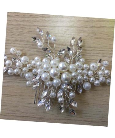 FRCOLOR 1PC wedding headpiece for bride metal hair claw clips Wedding Hair Jewelry Wedding Hair Pin pearl headpiece pearl hair clip Bride Hair Comb Wedding dress bridesmaid crystal - Buy Online on GoSupps.com