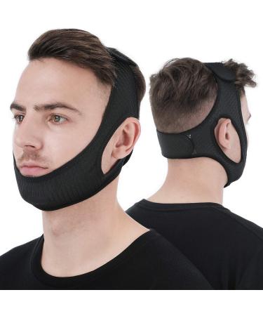 Anti Snore Chin Strap [Upgraded 2022], Vosaro Snoring Solution Effective Anti Snore Device, Adjustable and Breathable Stop Snoring Head Band for Men Women, Black
