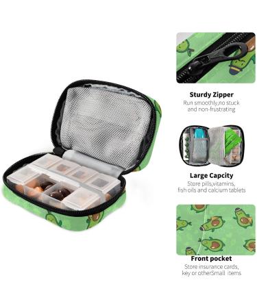 Green Avocado Travel Pill Organizer | 7-Day Pill Box Holder for Vitamins Supplements & Medication - Ideal for Family & Business Trips - Buy Online on GoSupps.com