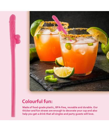 PTMTFYL 20 Pcs Bachelorette Party Straws Hen Party Straws Naughty Drinking Straws Funny Hen Drinking Straws Crazy Party Straws Bride Party Straws Party Favors (Rose Red) - Buy Online on GoSupps.com