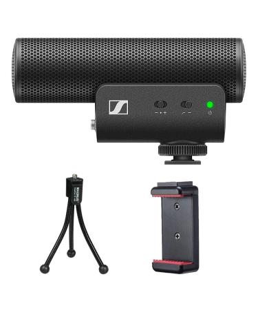 Sennheiser MKE 400 Camera-Mount Shotgun Microphone (2nd Generation) Bundle with Compact Tabletop Tripod and Smartphone Tripod Mount
