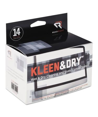 Read Right RR1205 Two Step Screen Kleen Wet and Dry Cleaning Wipes 5 x 5 14/Box