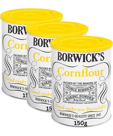 Cornflour 3 Pack Quality Long Life Bundle Containing 3 150g Stay Fresh Packs of Borwicks Cornflour - Buy Online on GoSupps.com