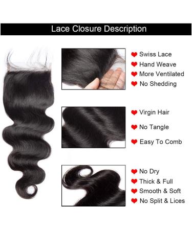 Body Wave Lace Closure Human Hair 4x4 HD Lace Closure 100% Brazilian Virgin Human Hair Body Wave Transparent Lace Closure Pre Plucked with Baby Hair Free Part 18 Inch Lace Closure-Body Wave - Buy Online on GoSupps.com