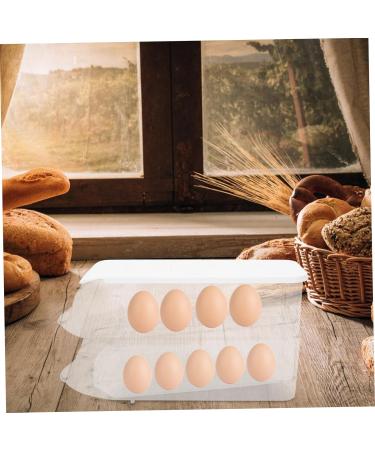 Hoement 2pcs Egg Storage Box Fridge Eggs Egg Dispenser for Refrigerator Egg Organizer Household Pack - Buy Online on GoSupps.com