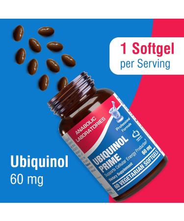 Anabolic Laboratories Coenzyme Q10 Ubiquinol Supplement - 60 mg - 60 Vegetarian Softgels for Enhanced Cellular Energy Production - Buy CoQ10 Online - Buy Online on GoSupps.com