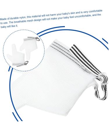 KOMBIUDA Anti-Eating Gloves Baby Mits Infant Thumb Sucking Kit - White 12x7cm - Buy Online on GoSupps.com