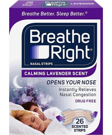 Breathe Right Lavender Scented Nasal Strips - 26 Count x 2 Packs for Drug-Free Nasal Congestion Relief - Buy Online on GoSupps.com