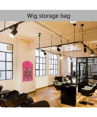 Vriusi Wig Bag with Hanger | Hair Extension Storage Hair Travel Extensions Bag with Hanger Hair Extension Storage Bag Portable Wig Bag for Store Style Human Hair Hot Pink - Buy Online on GoSupps.com