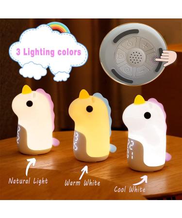 Woukksy Children Alarm Clock with Cute Unicorn Light | Rechargeable Night Light & Snooze Function | Ideal Gift for Girls - Blue - Buy Online on GoSupps.com