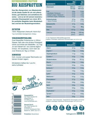 Reisprotein Vegan von Maskelm n 3 kg Bio Reisprotein 88% Protein Ideal f r Veganer Hochwertige 3-Pack Proteinquelle - Buy Online on GoSupps.com