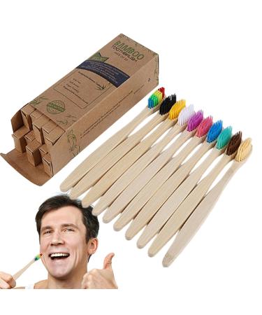 Comfoliving Bamboo Charcoal Toothbrush Set - Soft Bristles Eco-Friendly Travel Set in 10 Colors for Men & Women - Buy Online on GoSupps.com