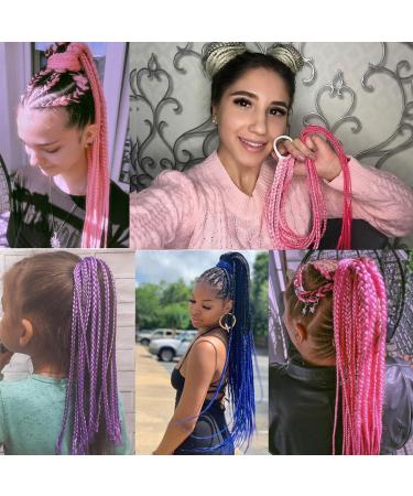 prinfantasy Color Wig Braided Wig Hair Ponytail Fiber Wig Braids Gradient Color Braid Ponytail Braid Hairpiece Giant Hair Band Braided Ponytail Purple Hair Extensions BZ200 GBBZ200 24 inch - Buy Online on GoSupps.com