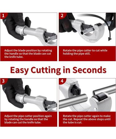 Sharp-tec Adjustable Pipe Cutter - 5-50mm Pipe Slice Tube Cutter with Deburring Blade - Buy Online on GoSupps.com