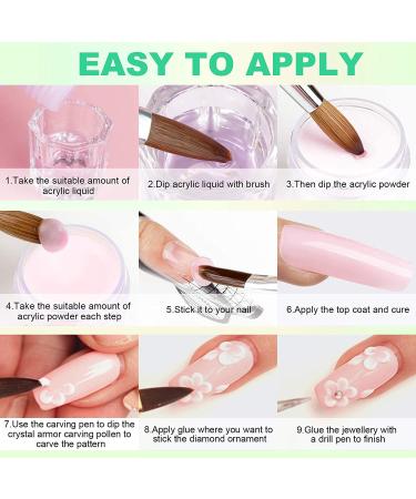 COOSA Acrylic Nail Kit Set - Professional DIY Gel Nail Art Decoration with Nail Dryer - Buy Online on GoSupps.com