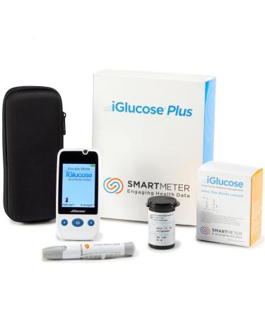 iGlucose Connected Glucose Monitor INCLUDES UNLIMITED STRIPS and LANCETS Cell-enabled and immediately transmits results without the need for pairing synching or Wi-Fi and send alerts (SMS Push Email) to a Caregiver or the User.