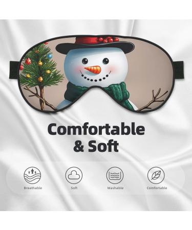 Soft Merry Christmas Snowman Eye Mask | Adjustable Light Blocking Sleep Mask - Breathable & Double-Sided - Buy Online on GoSupps.com