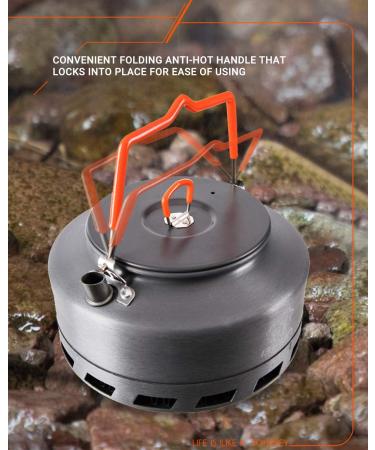Bulin Camping Kettle 1.6L Aluminum Alloy | Fast Heating Outdoor Gear for Boiling Water | Ultralight & Portable for Hiking, Picnic & Travel - Buy Online on GoSupps.com