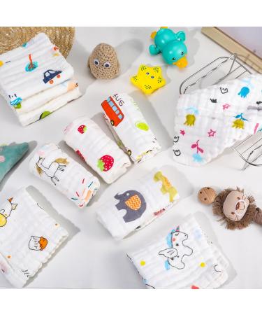 10 Pack Baby Musselin Wash Cloths - Soft Multi-Purpose Towels for Newborns | Ideal for Boys & Girls | 25x25cm - Buy Online on GoSupps.com