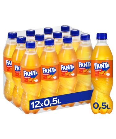 Fanta Orange - fruity -injected lemonade with a classic orange taste - refreshing soft drink in one way bottles (12 x 500 ml) orange orange 500 ml (12 pack)