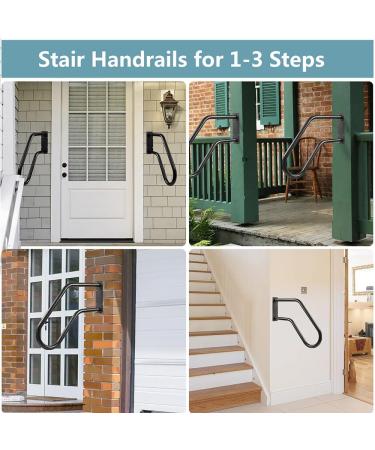 Wall Mount Handrail with DIY Installation Tool Kit U-Shaped Stair Railing Outdoor for Garage Entrance Or Patio Steps Sturdy Stainless Steel Grab Bars 330 Lbs Capacity - Buy Online on GoSupps.com