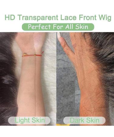 20 Inch Deep Wave Lace Front Human Hair Wig - Natural Black Color, 180% Density, Pre Plucked, Glueless - Aomllute - Buy Online on GoSupps.com