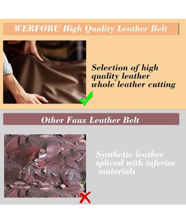 Werforu Women's Black Leather Belt | Plus Size 46-50 | Polished Gun Color Buckle | Jeans Pants Suit - Buy Online on GoSupps.com