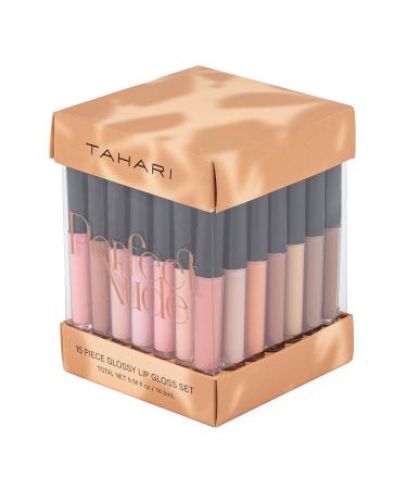 Tahari 15pc Matte Nude Lip Gloss Collection - Long Lasting Color Set for Women & Girls - Rich Varied Shades - Buy Online on GoSupps.com