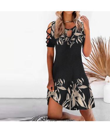 Gecau Women's Cold Shoulder Floral Dress - Beige - XX-Large - Buy Online on GoSupps.com
