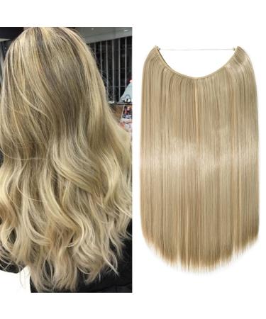Hair part extensions hair extension 1 piece of hair hair sealing with invisible wire sandy blonde & blond bleach-2 smooth-20 "(50cm) -90g