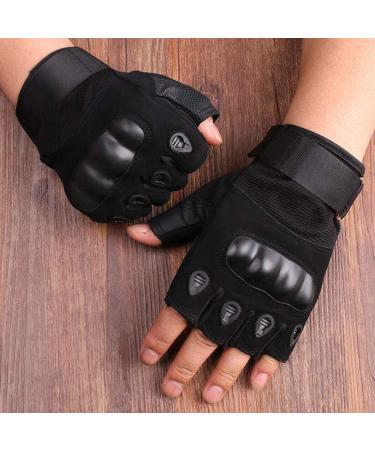 DDK Military Army Tactical Gloves - Fingerless Hard Knuckle Combat Gloves for Men - Black - Large - Buy Online on GoSupps.com