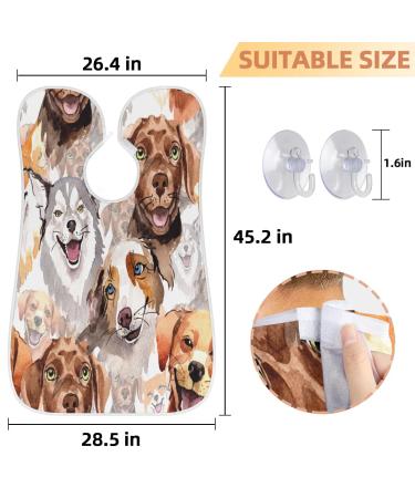 Animal Dog Painting Beard Bib Apron - Waterproof Hair Catcher for Men Grooming Perfect Gifts with 2 Suction Cups - Buy Online on GoSupps.com