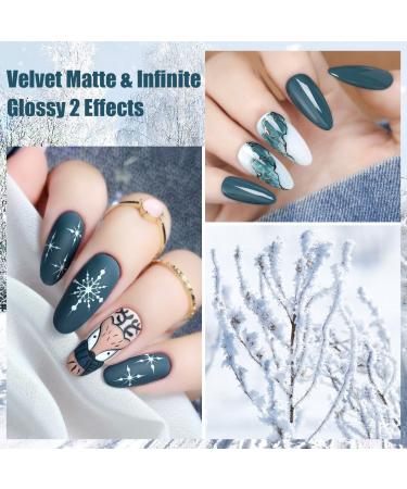 Kastiny 9Pcs Elegant Grey Gel Nail Polish Kit with Base, Glossy & Matte Top Coat Set - DIY Manicure Kit for New Year or Valentine's Day Gift - Buy Online on GoSupps.com