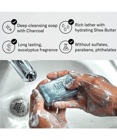 Art of Sport Mens Bar Soap - Charcoal Activated Hand, Face, and Body Soap - Eucalyptus Fragrance - Made with Natural Botanicals - Moisturizing Tea Tree Soap - Victory Scent - 3.75 Ounce (Pack of 2) - Buy Online on GoSupps.com