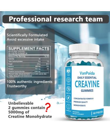 Buy Vegan Creatine Gummies - Chewable Monohydrate for Muscle Growth Energy Boost & Recovery | Gluten-Free Pre-Workout Supplement - Buy Online on GoSupps.com