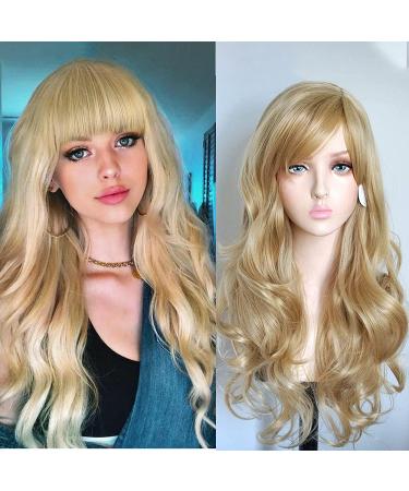 YEESHEDO 22" Charming Long Blonde Wavy Curly Pastel Hair Wigs for Women Costume Cosplay Party Wig (Blonde)