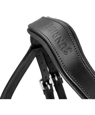 Sunride English Combined Bridle Hawaii with Reins - Soft Real Leather Adjustable & Anatomical (COB Black/Red) | International Shipping Available - Buy Online on GoSupps.com