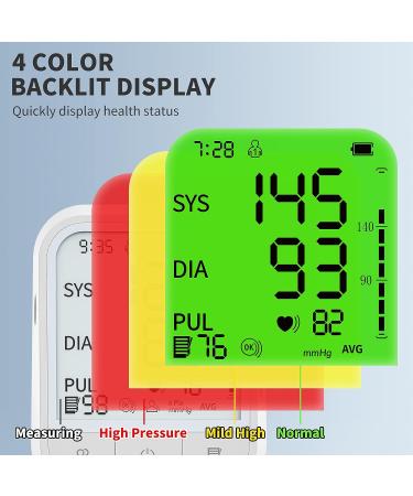 Automatic Upper Arm Blood Pressure Monitor with Backlit Display - 2 * 99 Memory - Home BP Machine with Storage Bag (White) - Buy Online on GoSupps.com