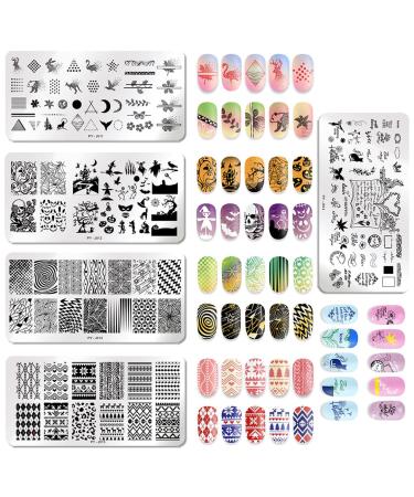 3-Piece Nail Design Stamping Plate Set | Silicone Stamp & Scraper | Stainless Steel Nail Art Image Templates J15 - International Shipping Available - Buy Online on GoSupps.com