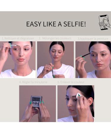 fleeky Kit Browhenna - on fleek eyebrow color henna color powder for natural eyebrow coloring ideal as a gift (Mini light brown) - Buy Online on GoSupps.com