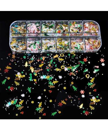 Ebanku Christmas Snowflake Nail Sequin Glitter - 3D Confetti for Nail Art Decoration | Holiday Party Essentials - Buy Online on GoSupps.com