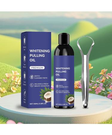 JIEBWCHA Oil extractor for teeth 100 ml oil mouthwash with tongue cleaner tooth cleaner for home travel young people and adults in the morning before sleeping after sleeping - Buy Online on GoSupps.com