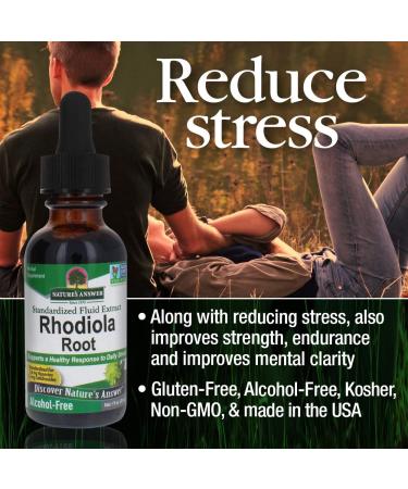 Nature's Answer Rhodiola Root - Super Concentrated Herbal Supplement for Stress Relief | Alcohol-Free, Gluten-Free, Kosher Certified | 1oz - Buy Online on GoSupps.com