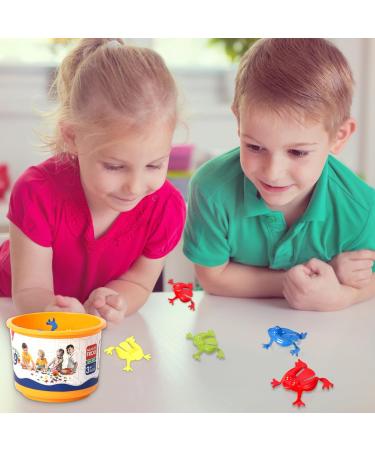 12 Pcs Jump Frog Toy Set - Colorful Jump Flip Frog Game for Kids | Fun Plastic Frog Bucket Play for Young Girls - Buy Online on GoSupps.com