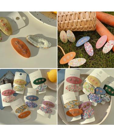 12 Pcs Flower Pattern Snap Hair Clips | No Slip Barrettes for Girls, Women, Kids - Buy Online on GoSupps.com