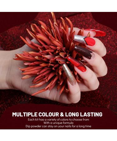 8 Colors Dipping Powder Kit | Aokitec Fashion Dip Powder for Salon & DIY Nail Art | French Manicure Starter Set - Mirror Powder 03-FA Valley Kiss - Buy Online on GoSupps.com