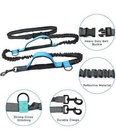 Hands Free Dog Leash Retracable Dogs Leash Set Adjustable Waist Belt for Small Medium Training Running Walking Durable.(Aqua Green) - Buy Online on GoSupps.com